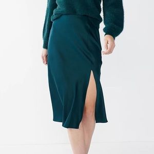 Emerald, Satin Skirt By Nine West.